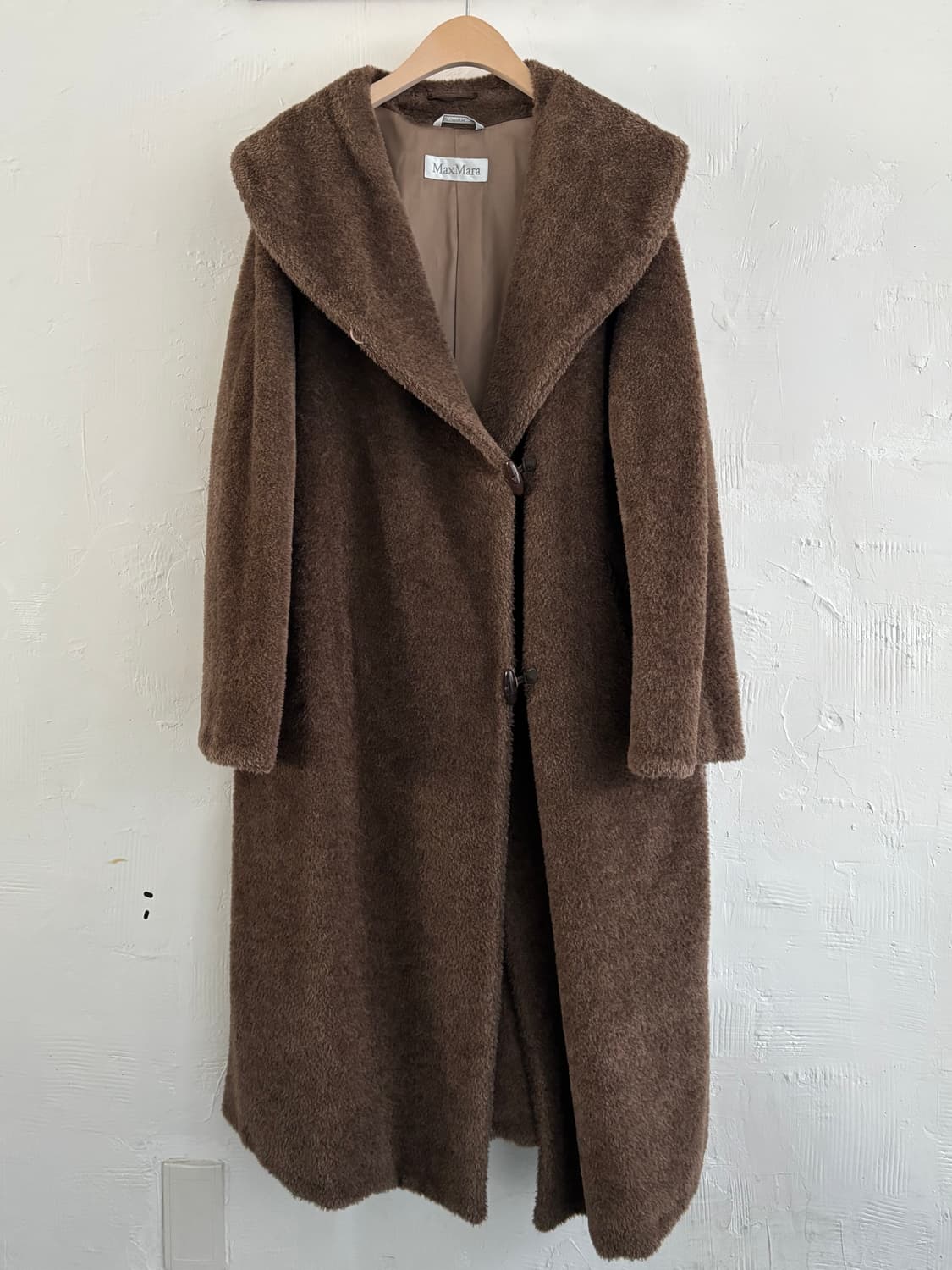 Max Mara 막스 마라 브라운 알파카 시어링 더플 롱코트 상품이미지2