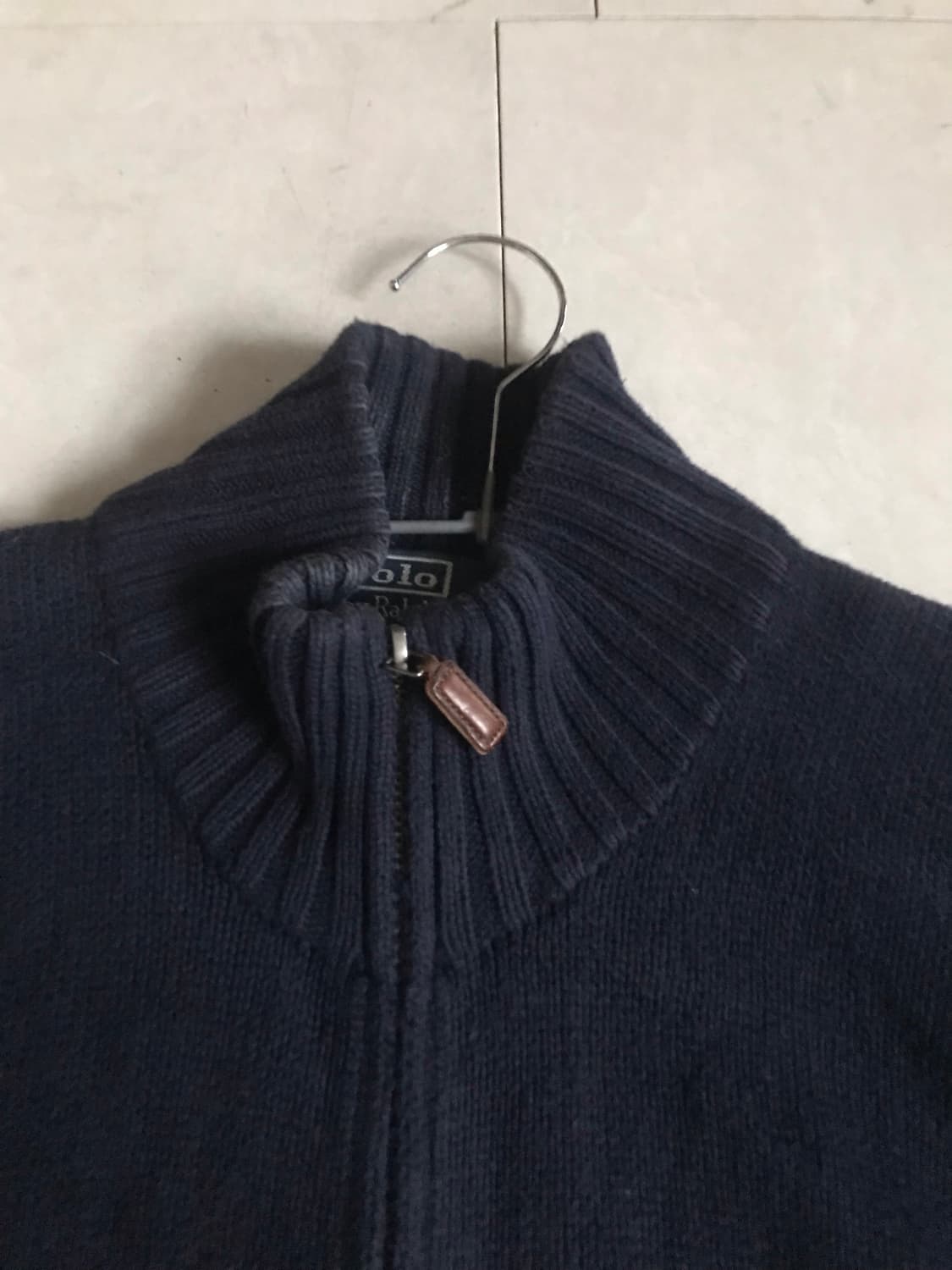 폴로 네이비 오버핏 니트집업 상품이미지9