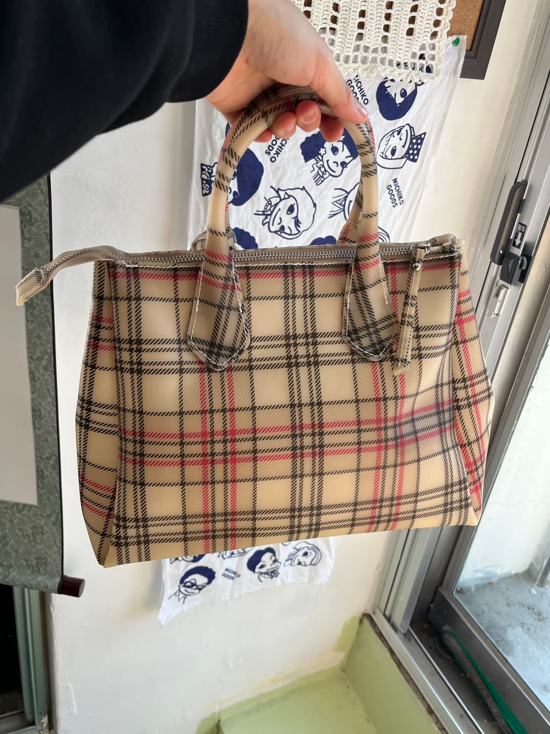 체크무늬 PVC백 🌀 상품이미지6