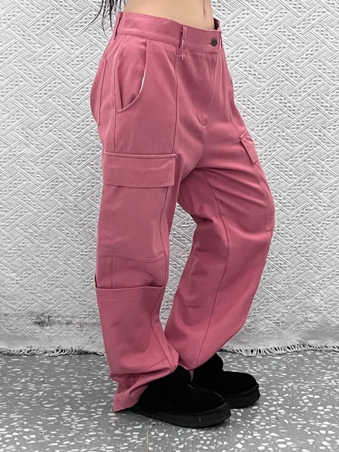 네스티킥 빈티지 스트릿 Y2K 딸기우유 코랄 카고팬츠 L C10723 상품이미지2