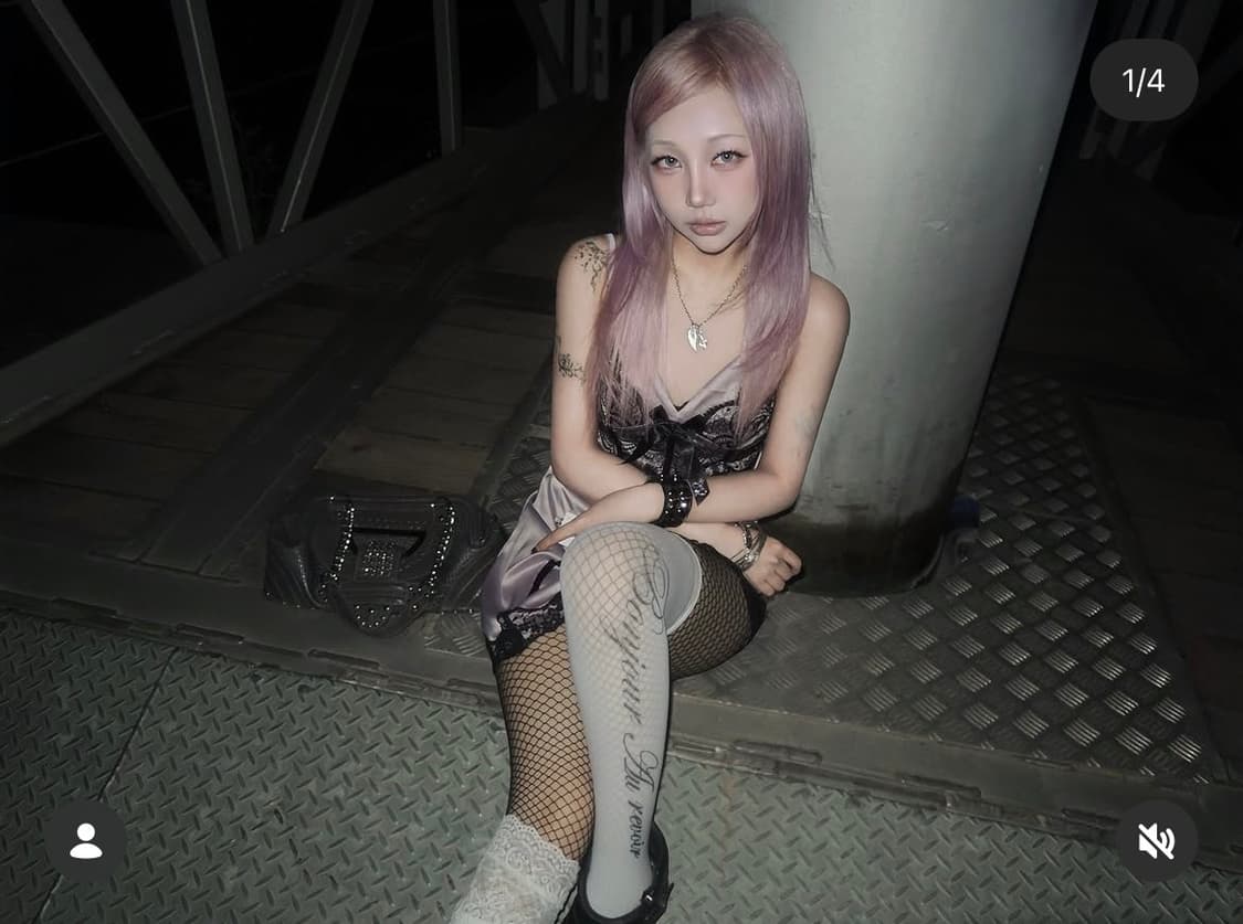 블랙 레이스 새틴 핑크 슬립 상품이미지1
