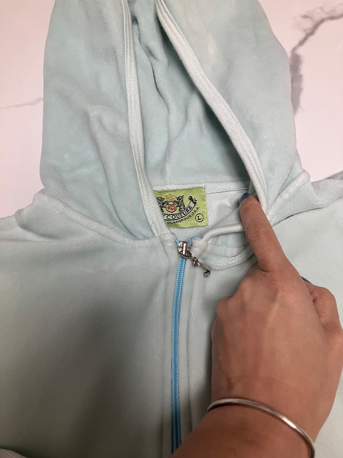 Y2K Juicy Couture 벨루어 후드 집업 L 상품이미지2