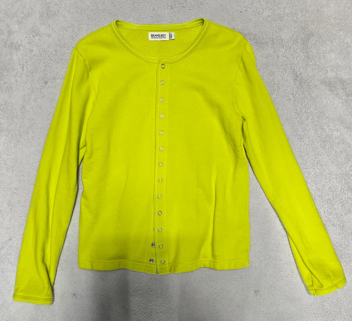Beamsboy 빔즈보이 형광 헨리넥 스웨트 가디건 2사이즈 상품이미지2