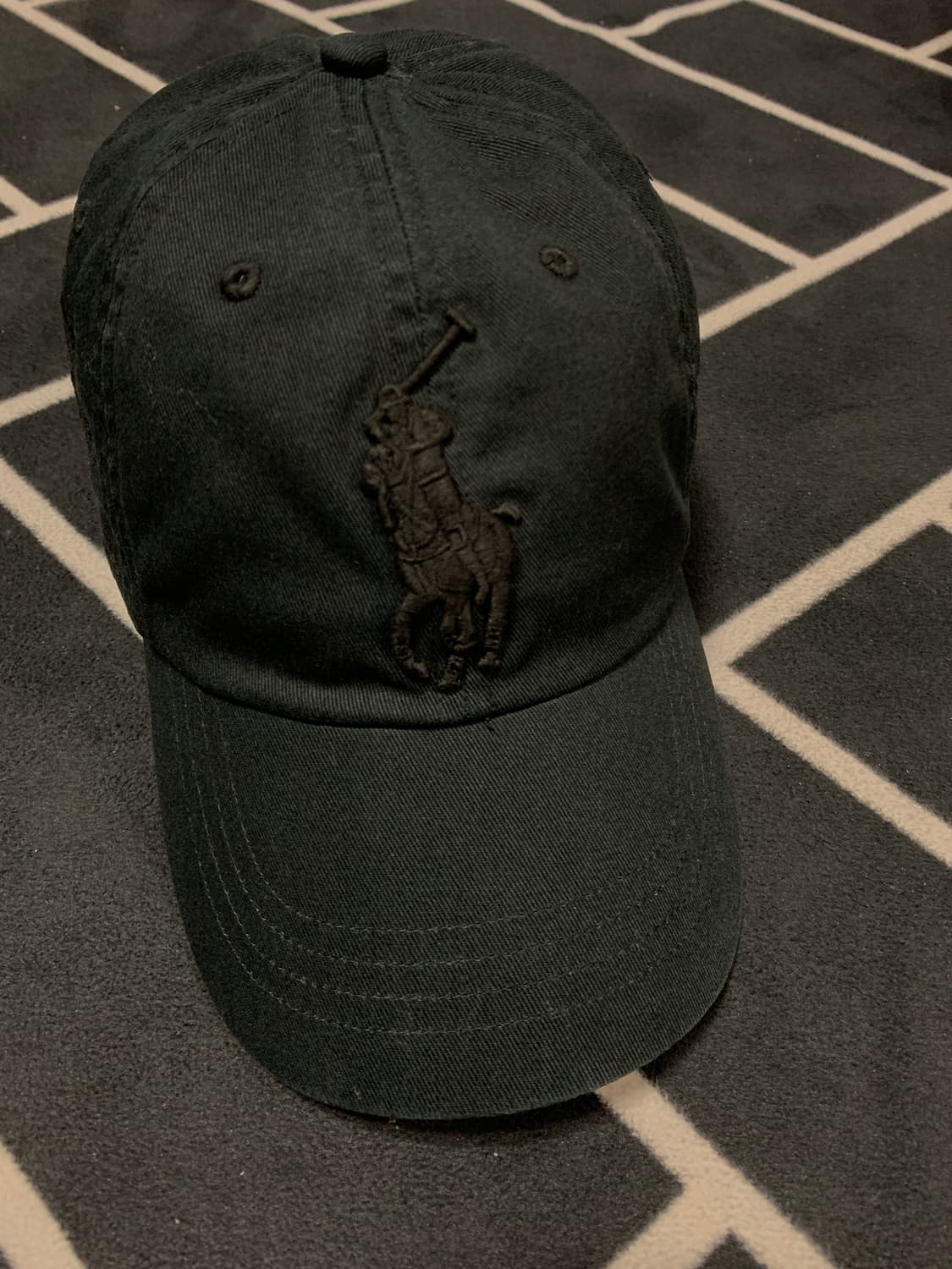 폴로 양각자수 빅포니 트윌볼캡 트리플블랙 상품이미지1