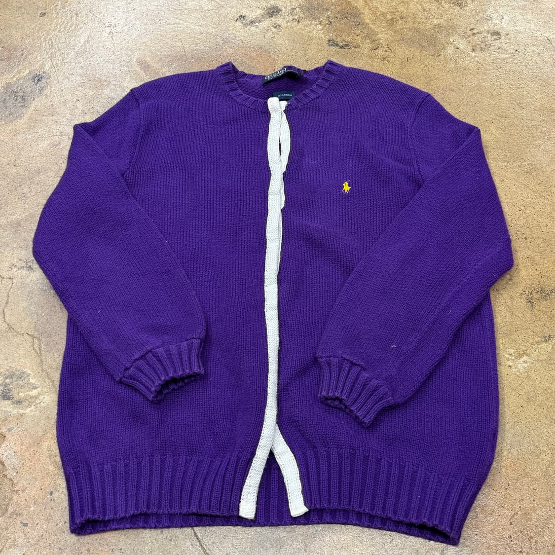 [정품/M] 폴로 랄프로렌 퍼플 니트 집업 가디건 b17 상품이미지2