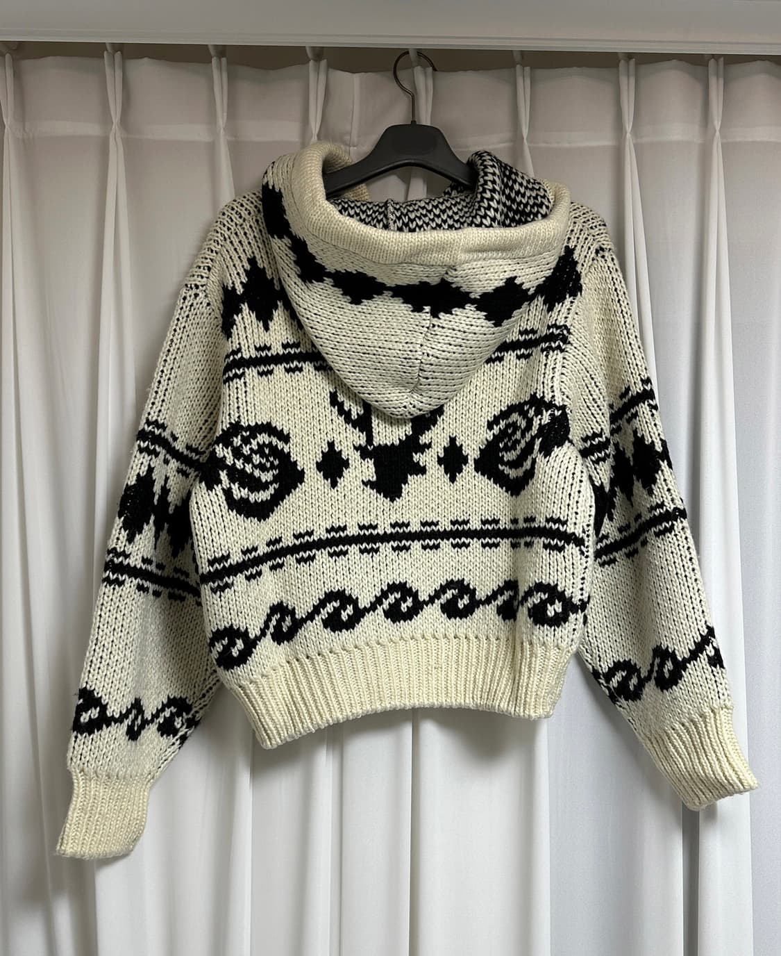 [2] 오픈와이와이 자카드 니트 코위찬 후드집업 상품이미지2