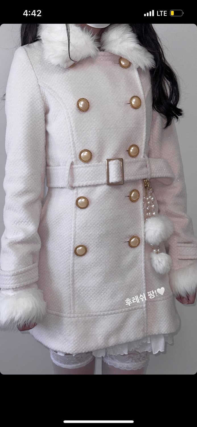 Tralala 빈티지 폼폼 핑크 코트 상품이미지1