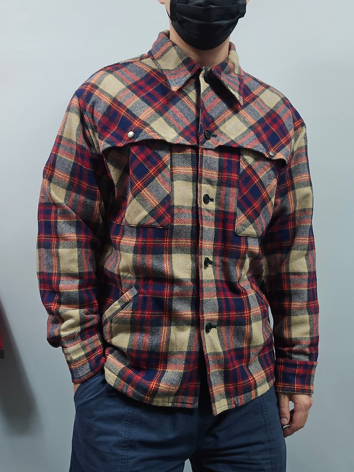 타케오키쿠치 멀티체크패턴 셔츠 105사이즈 상품이미지3