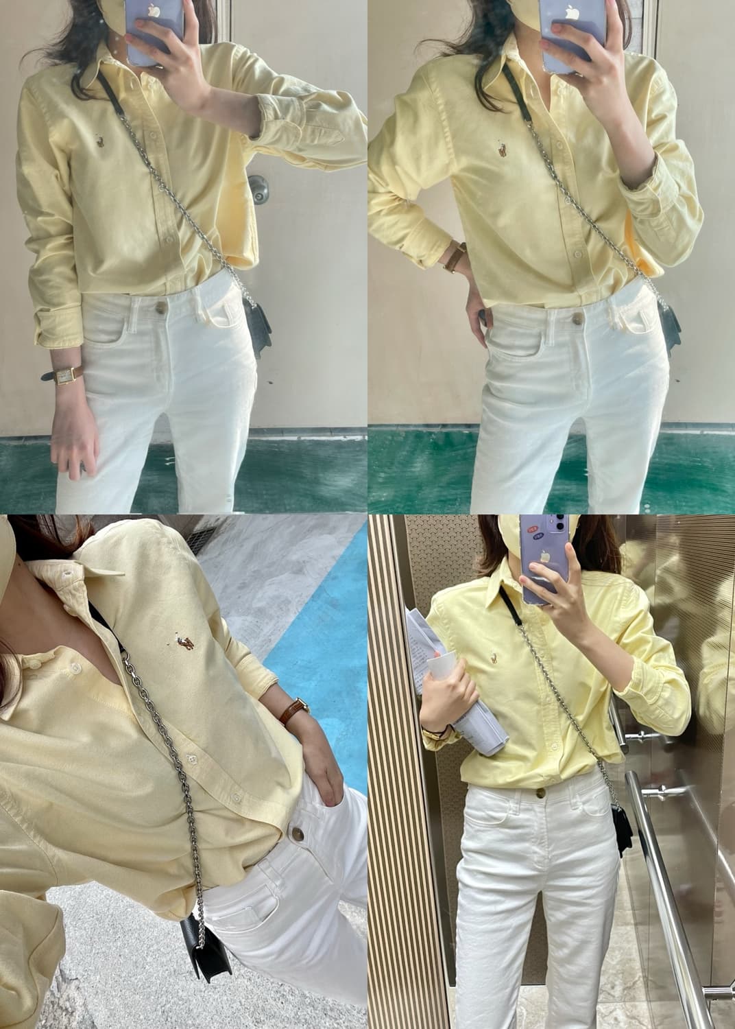 polo 빈티지 긴팔 셔츠 키즈 옐로우 노랑 상품이미지2