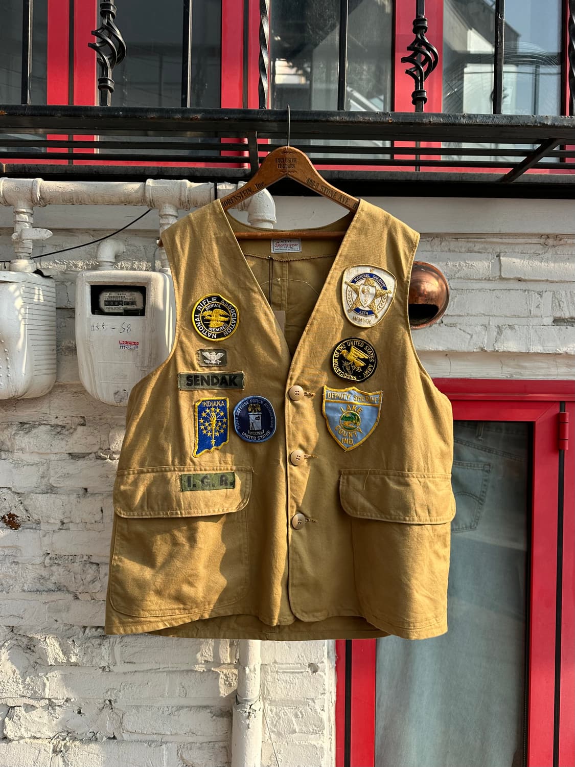 70-80s Sears 크레이지 패치워크 헌팅 베스트 상품이미지1