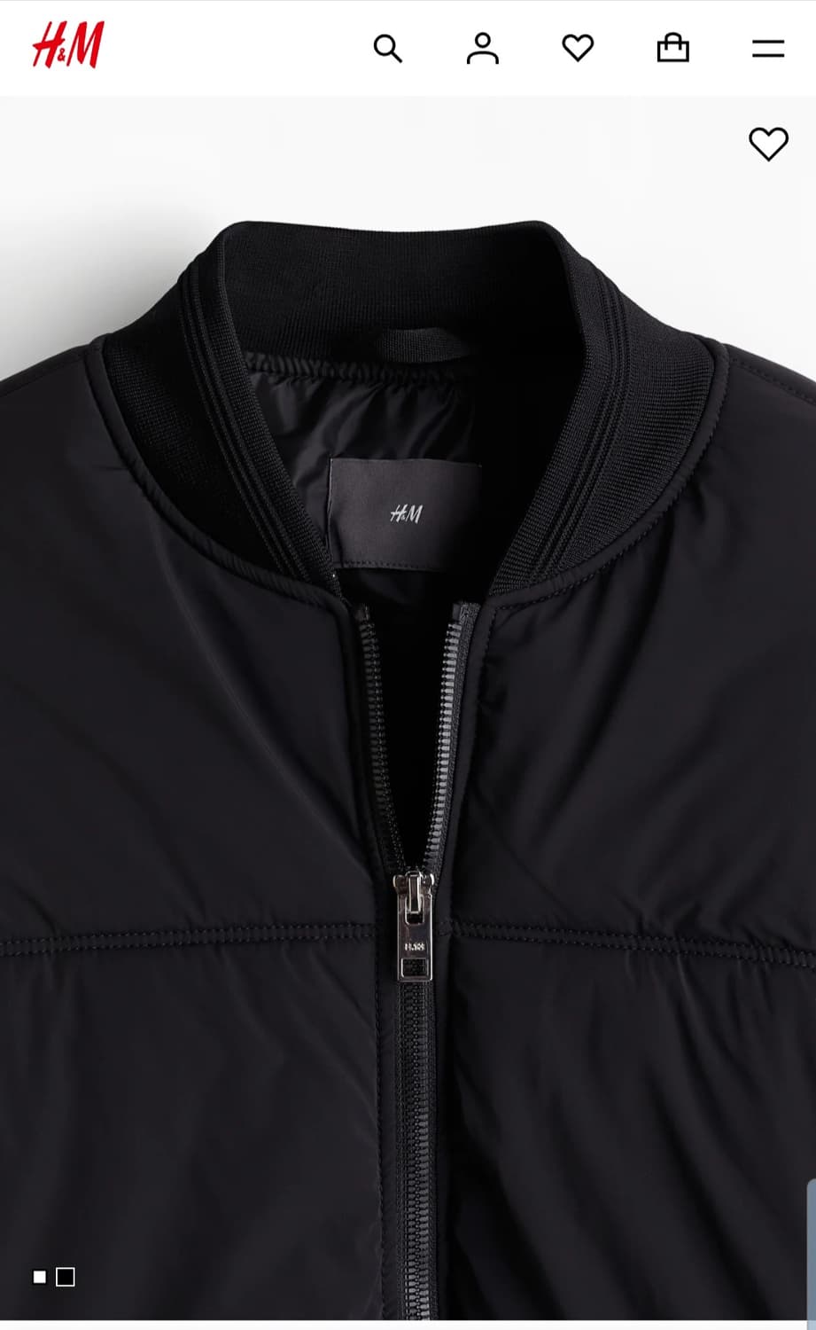 H&M 블랙 패딩 봄버 자켓 상품이미지2