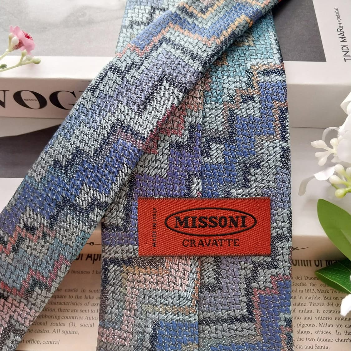 미쏘니 실크 혼방 지그재그 텍스처 넥타이 9.5cm A+등급 A1906
 상품이미지6