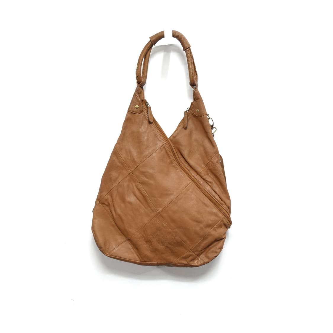 빈티지 태슬 디테일 브라운 레더 오리가미백 상품이미지4