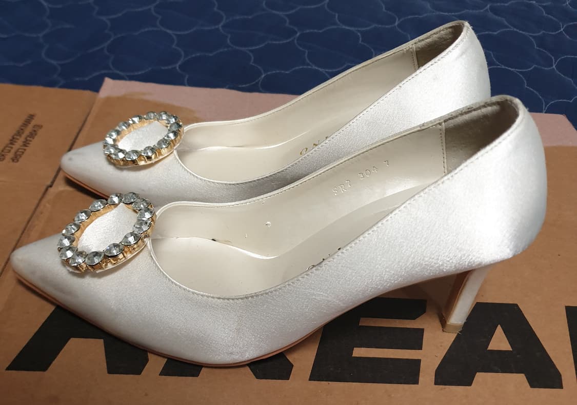 (수제화) 블랑디노 큐빅 웨딩슈즈 하이힐 (225) 상품이미지3