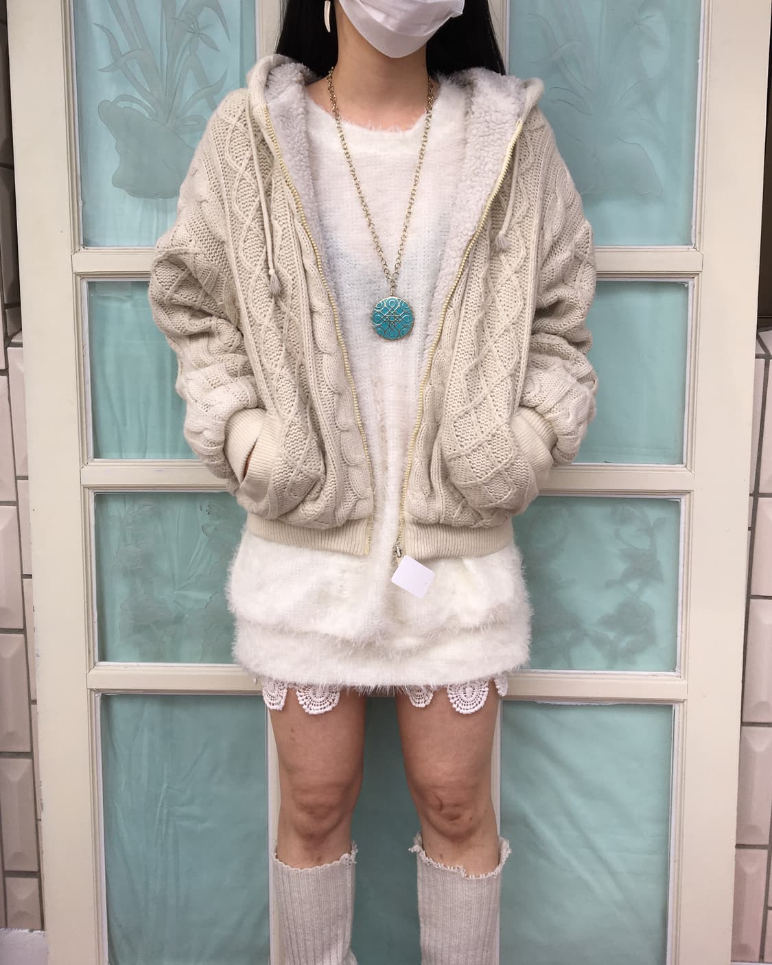 Cable knit hood zip up 상품이미지6