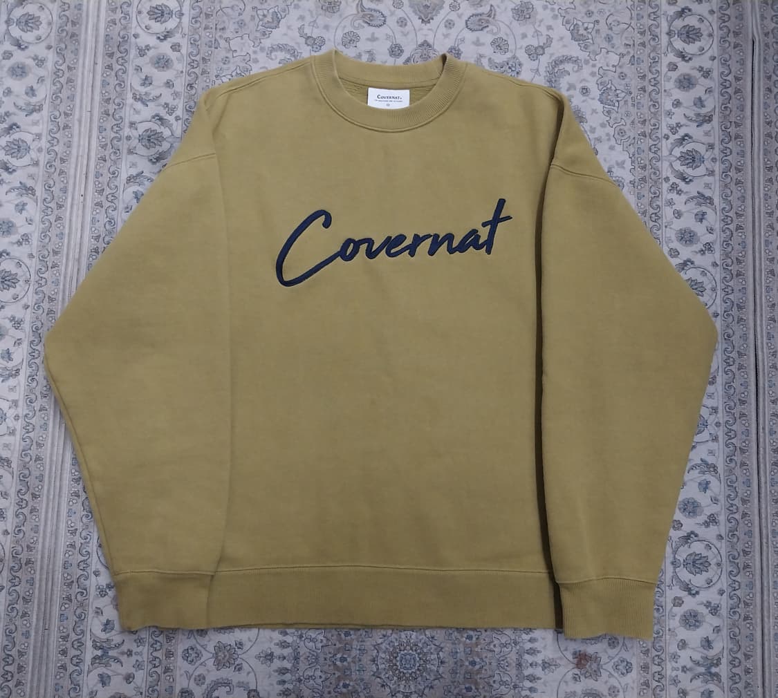 커버낫 맨투맨 티셔츠 머스타드색 M 상품이미지1