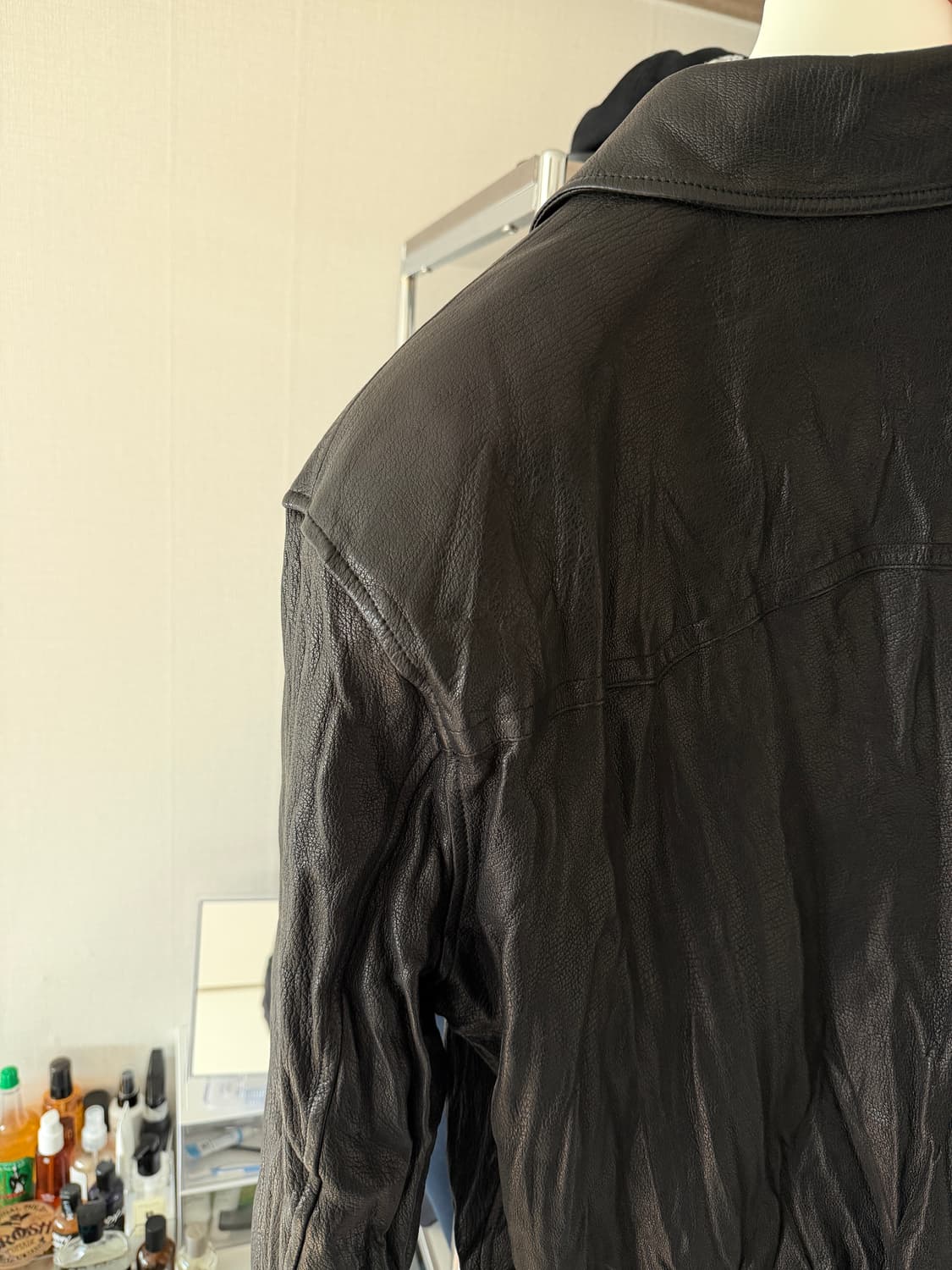 렉토 벤 크링클 레더 자켓 XL 상품이미지4