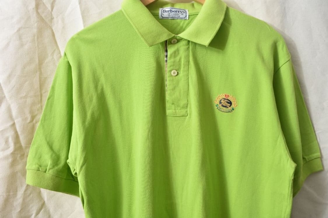 90S USA 버버리 PK 반팔 카라티 L M0337 상품이미지4