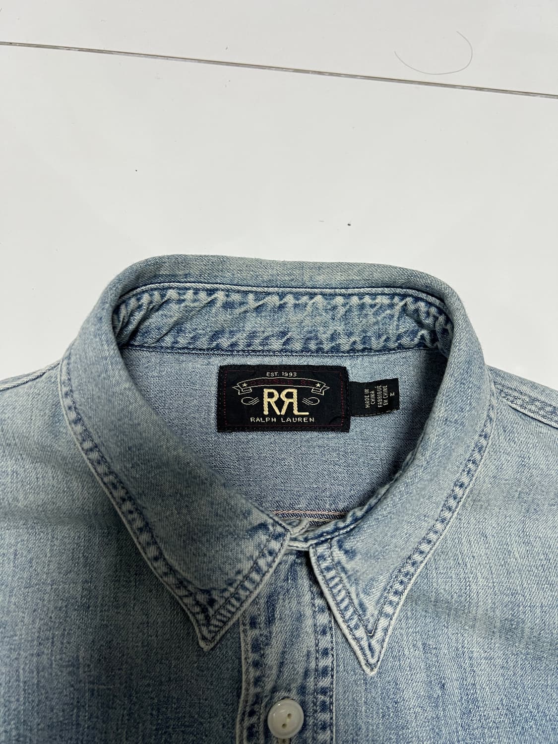 택포15) RRL 더블알엘 인디고 데님 워크셔츠 M 상품이미지3