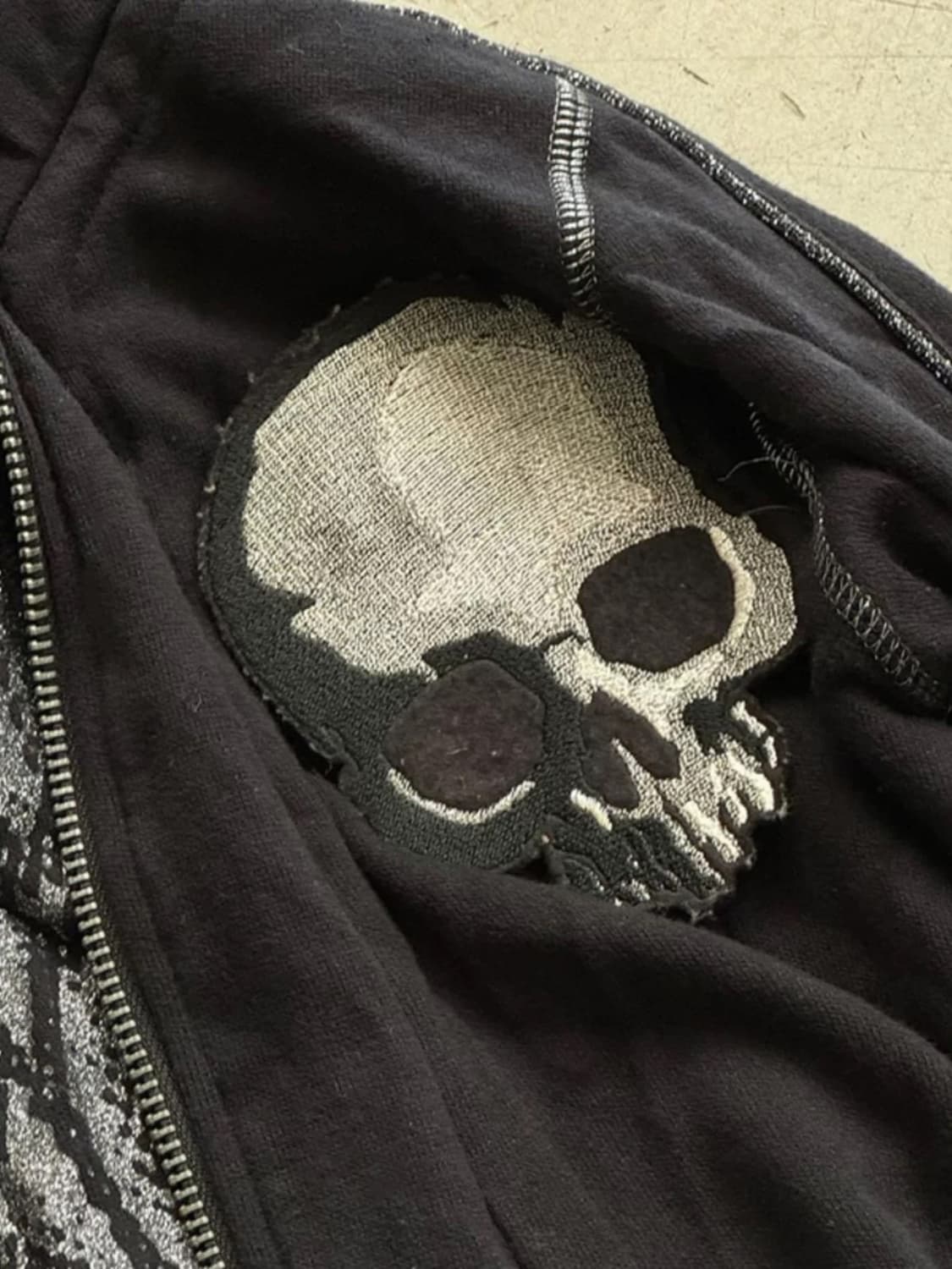 스컬 자수 스트릿 후드 집업 상품이미지4