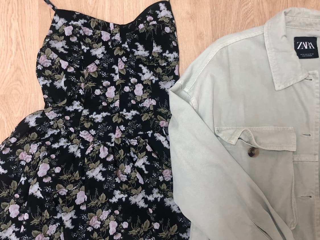 미사깔 레이어드 원피스 & 자켓 세트 상품이미지3