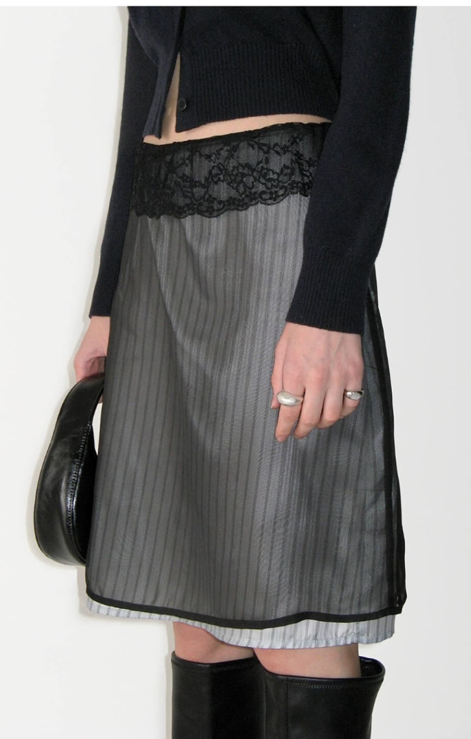 썬번프로젝트 레이어드 미디 스커트 상품이미지1