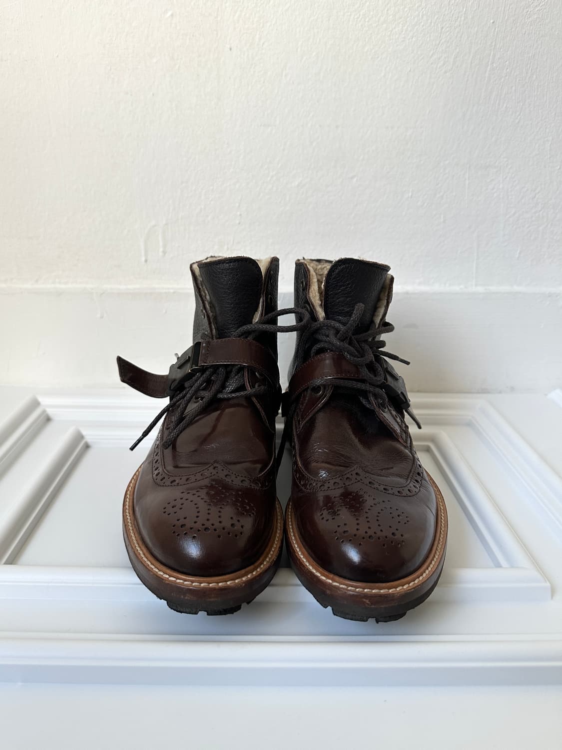 디스퀘어드 아카이브 메탈버클 레더 퍼 부츠 상품이미지3