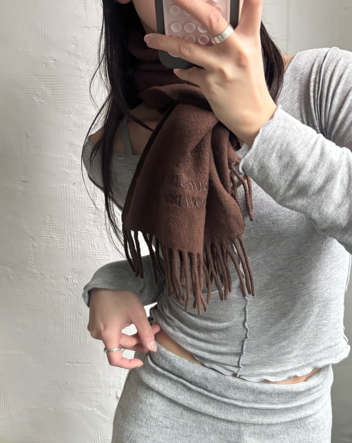 Vivienne Westwood 비비안웨스트우드 브라운 머플러 상품이미지2