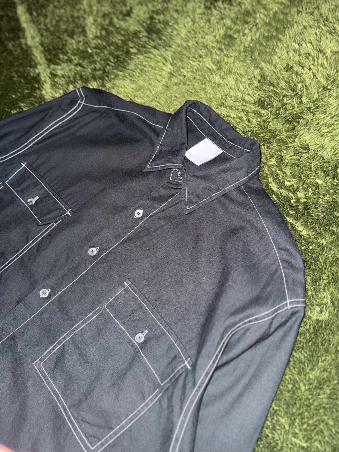 [2] 8division X 브라운야드 콜라보 텐셀 스티치 셔츠 블랙 상품이미지2