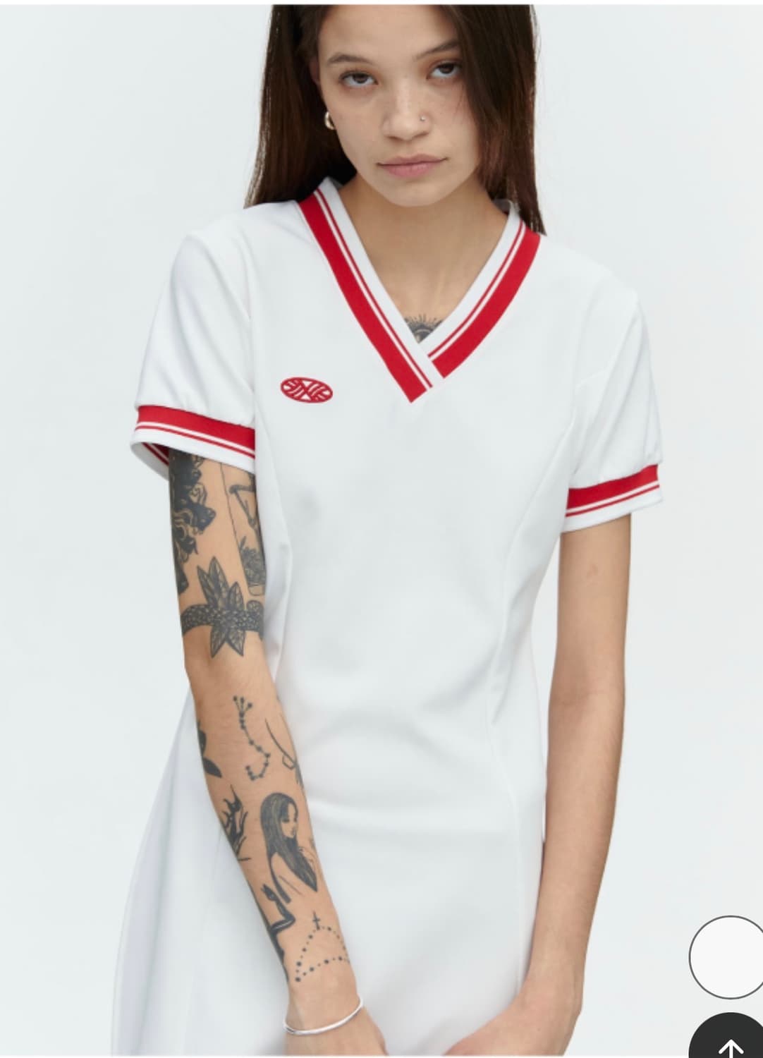 미나수 스트라이프 져지 원피스 (화이트 M) 상품이미지4