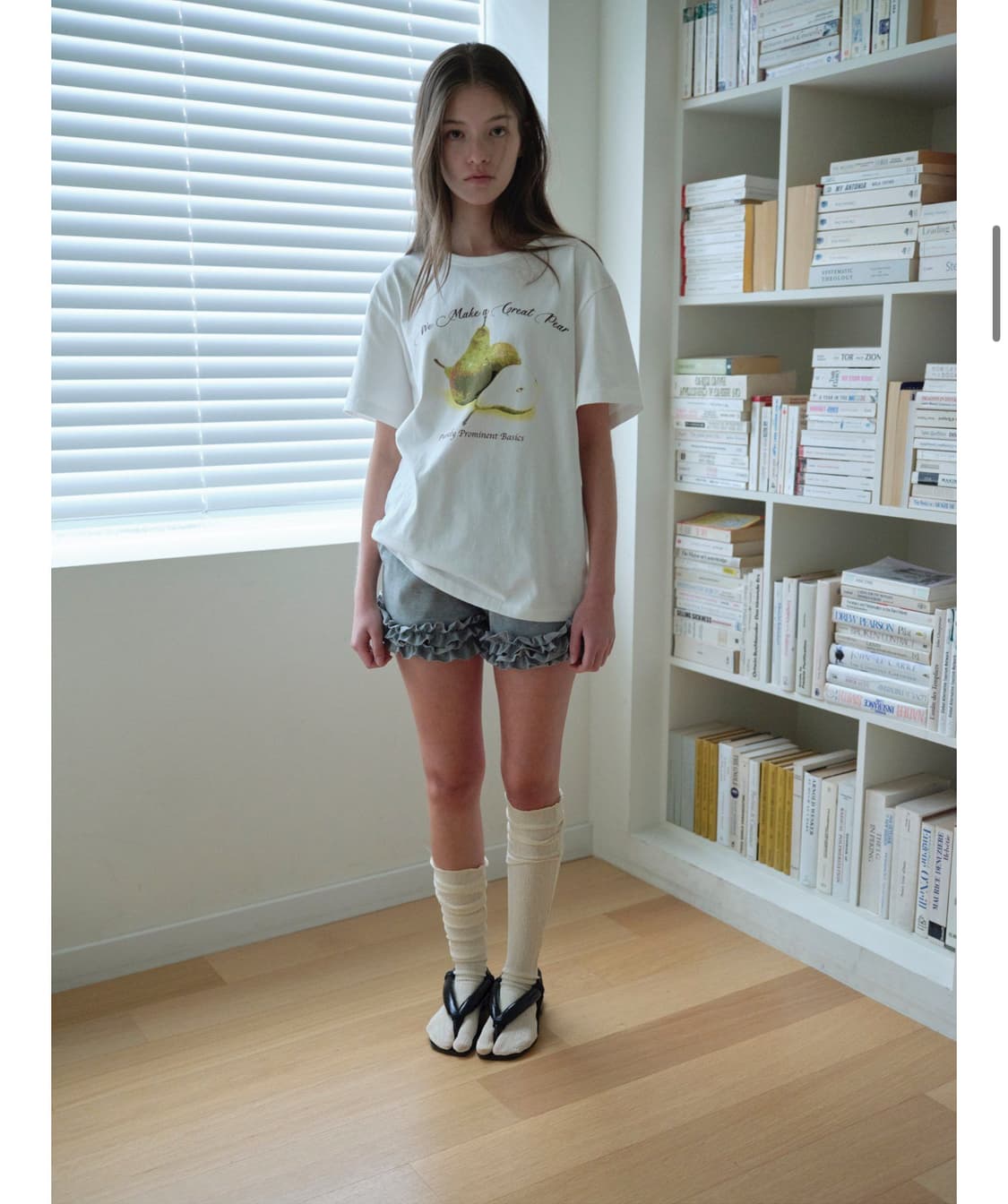 피피비 PPB 백 타이 러플 쇼츠 그레이 상품이미지2