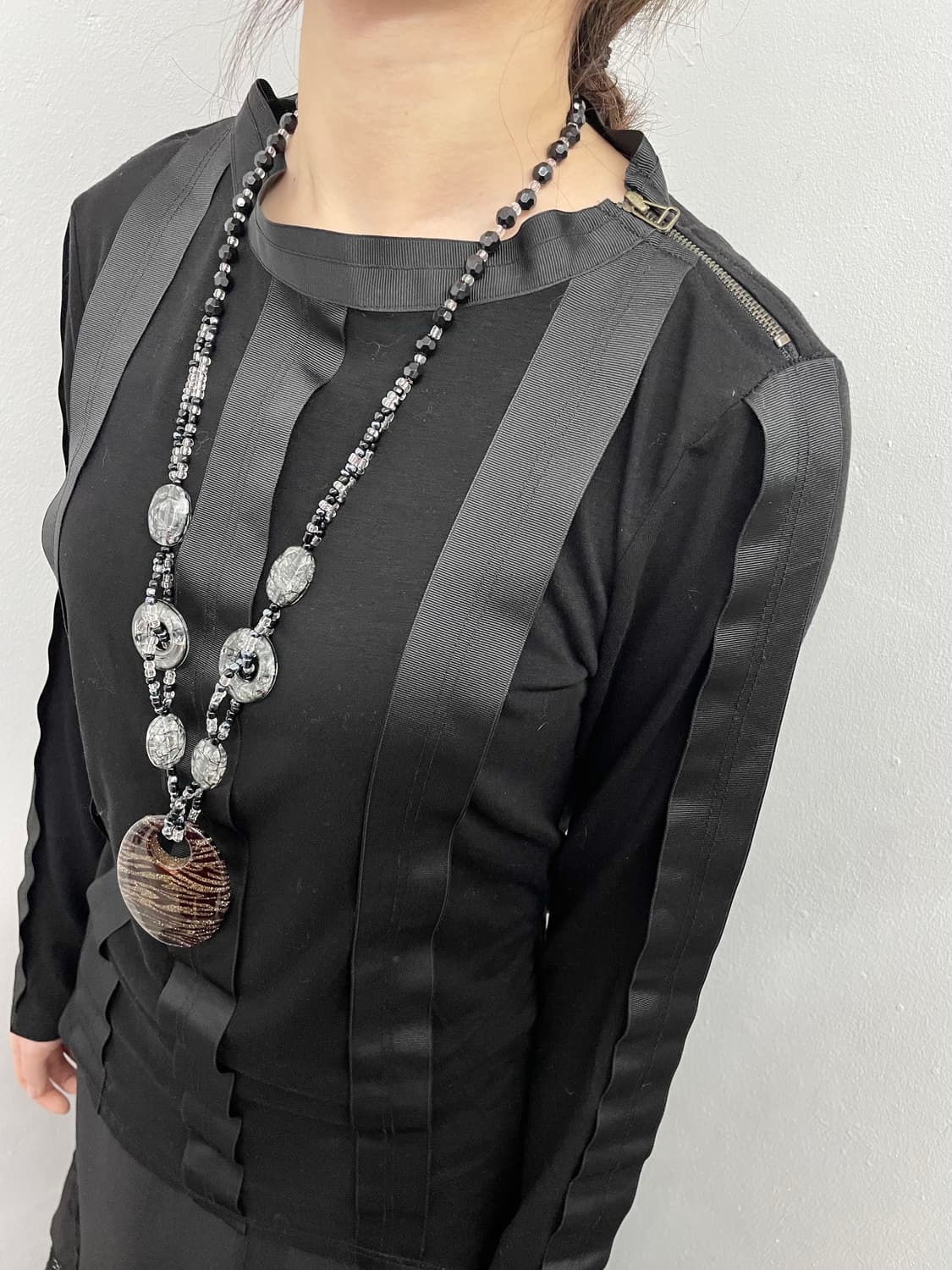 블랙 본디지 지퍼 슬리브 상품이미지4