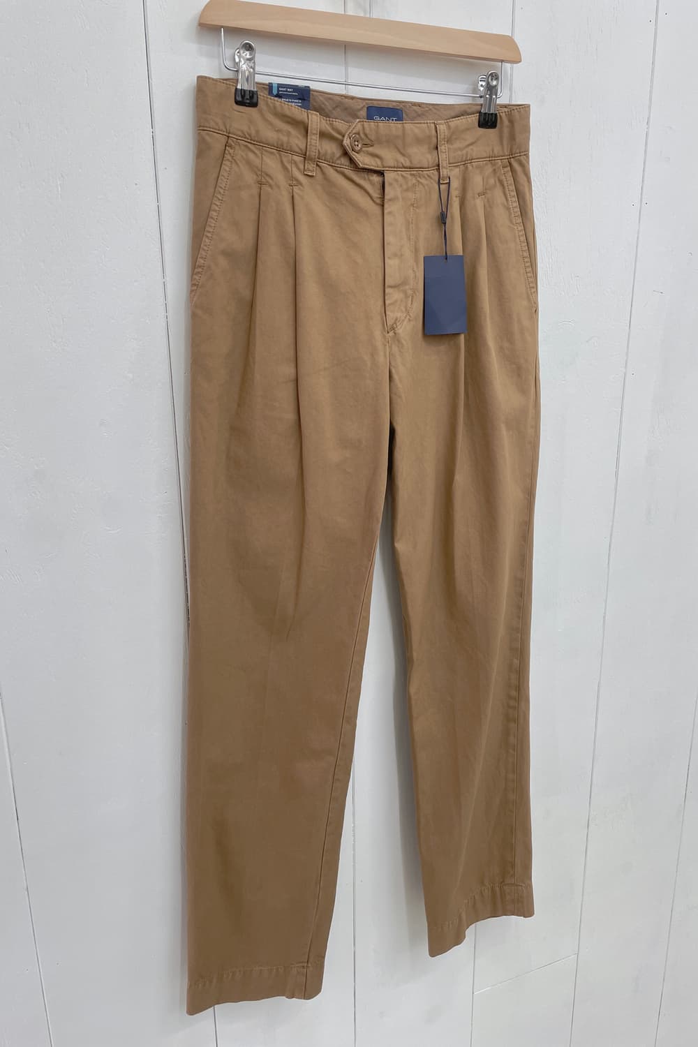 간트(GANT) 원턱 스트레이트 치노 팬츠 브라운 상품이미지5