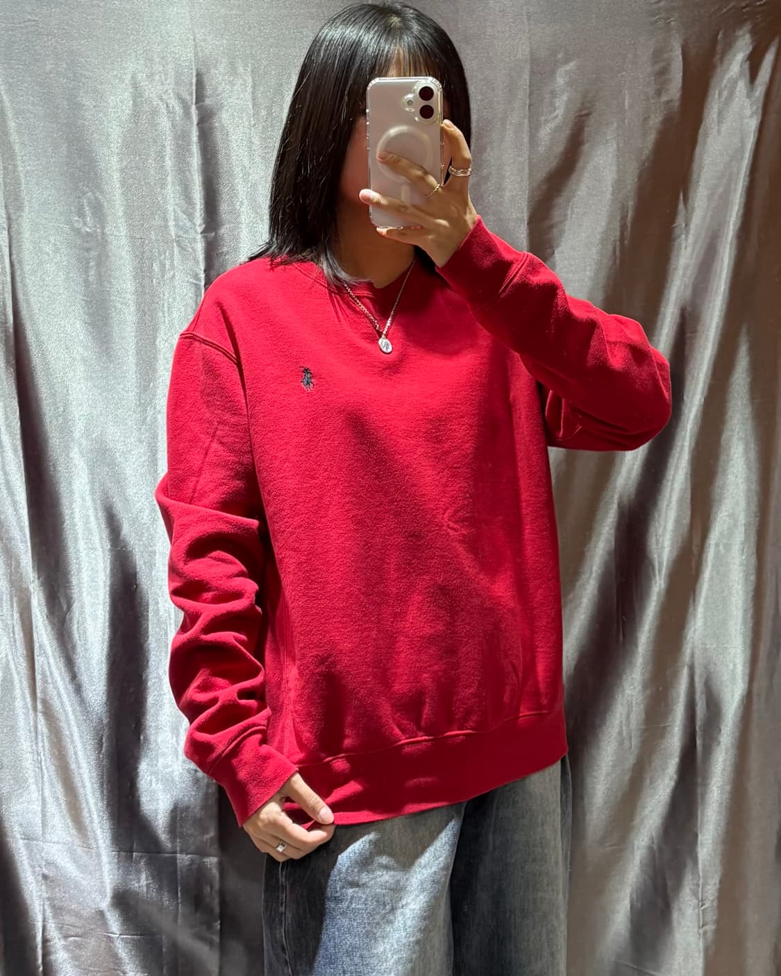 M 폴로랄프로렌 네이비포니 레드 맨투맨 상품이미지1