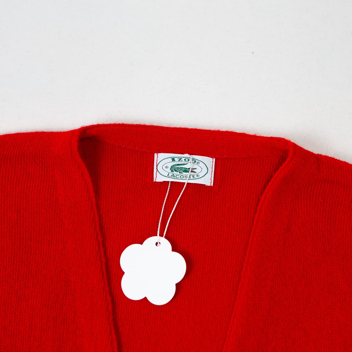 80s IZOD 라코스테 아크릴 가디건 레드 상품이미지4