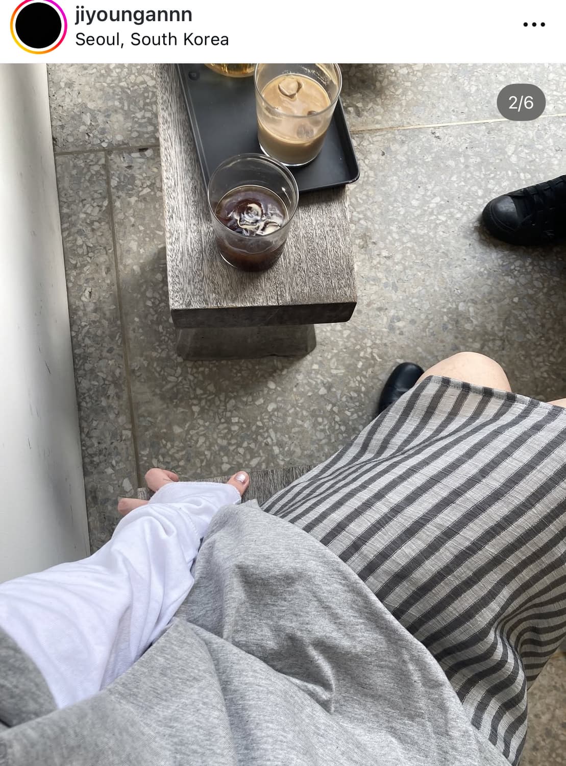 낫띵에브리띵 스트라이프 미디 스커트 상품이미지1