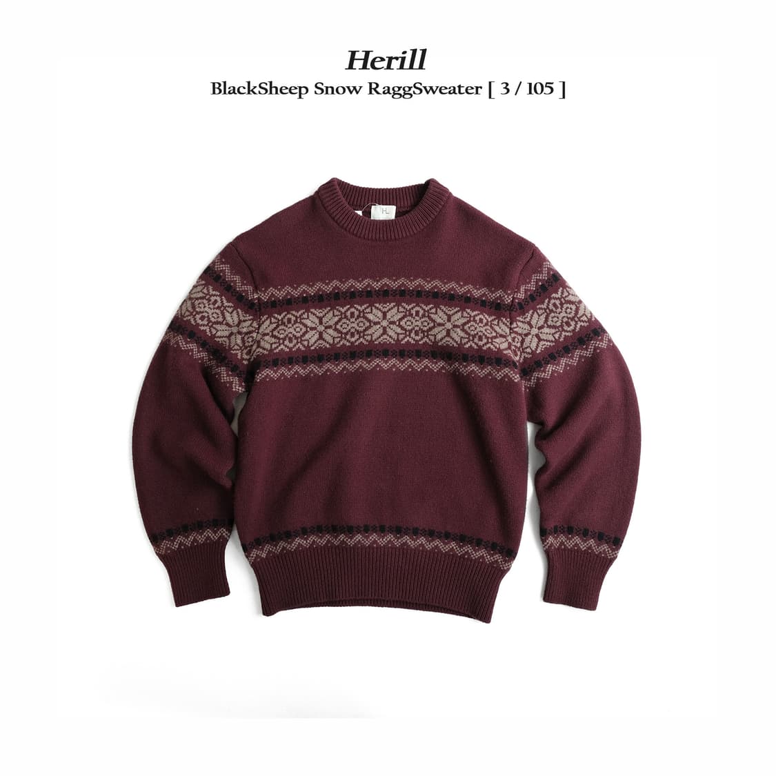 헤릴 블랙쉽 울 스노우 래그 스웨터 3(105)사이즈 herill 상품이미지1