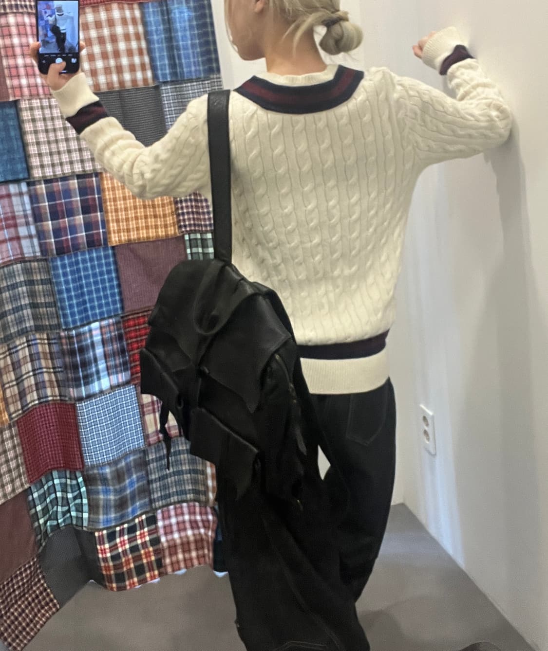 폴로 브이넥 꽈배기 니트 상품이미지6