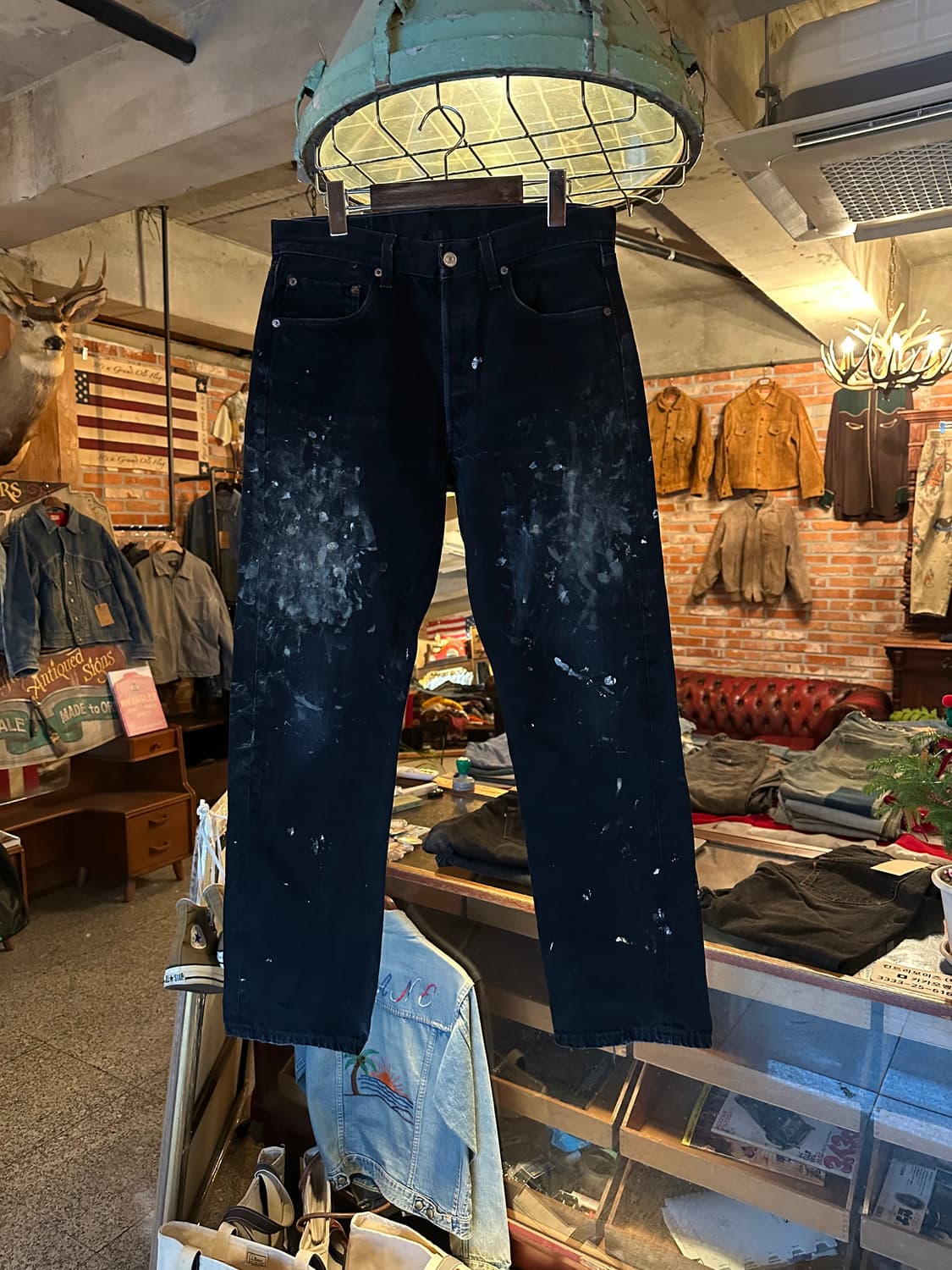 90s USA 빈티지 리바이스 501 0660 블랙진 흑청 데님 팬츠 상품이미지1