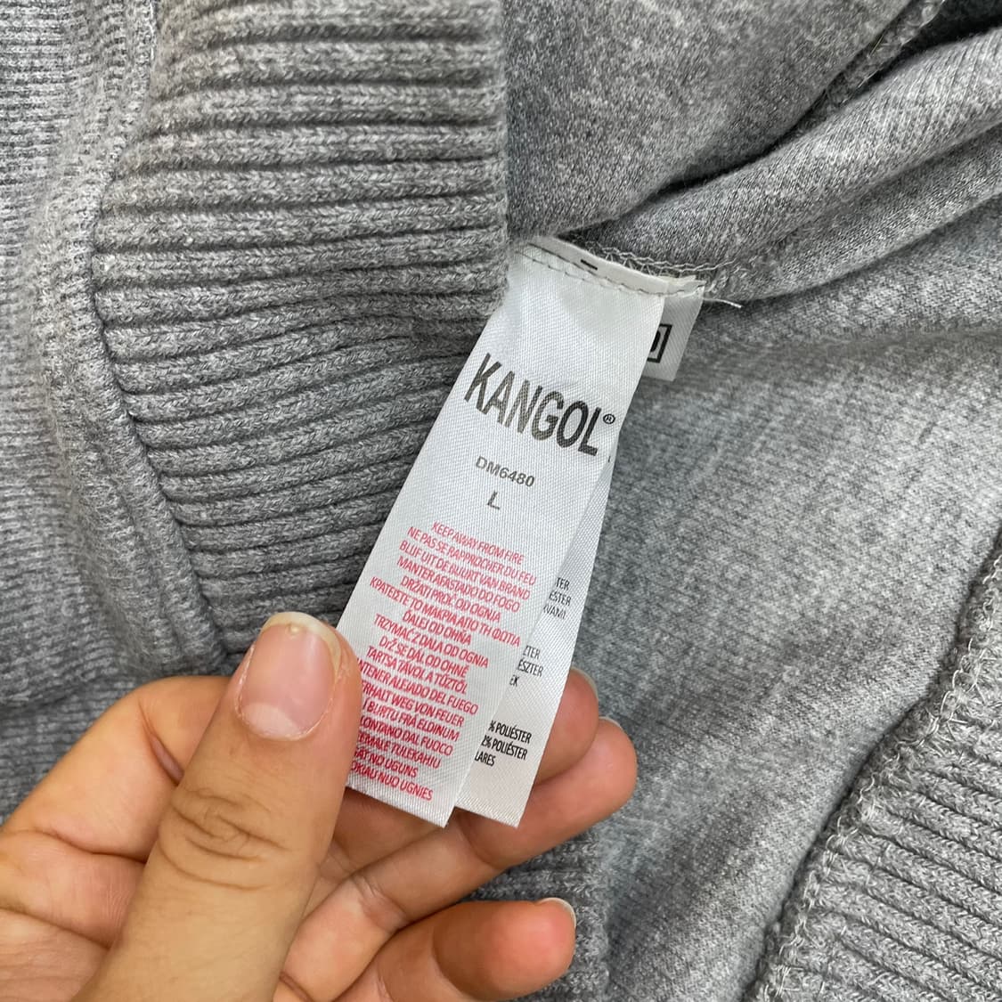 캉골 Kangol 그레이 베이직 집업 가디건 L 상품이미지3