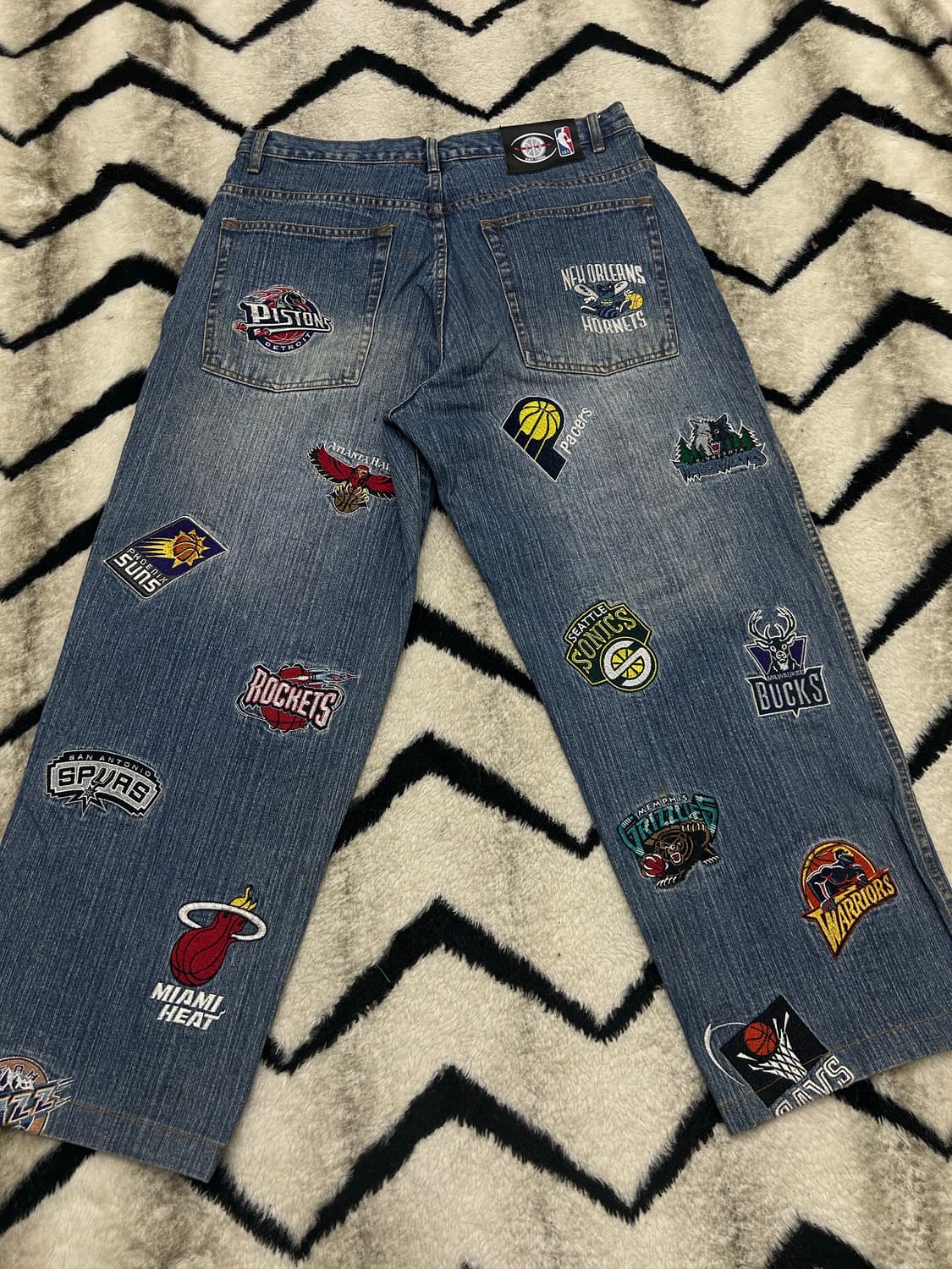 [36]NBA UNK 패치워크 와이드 데님팬츠/기장수선 상품이미지2