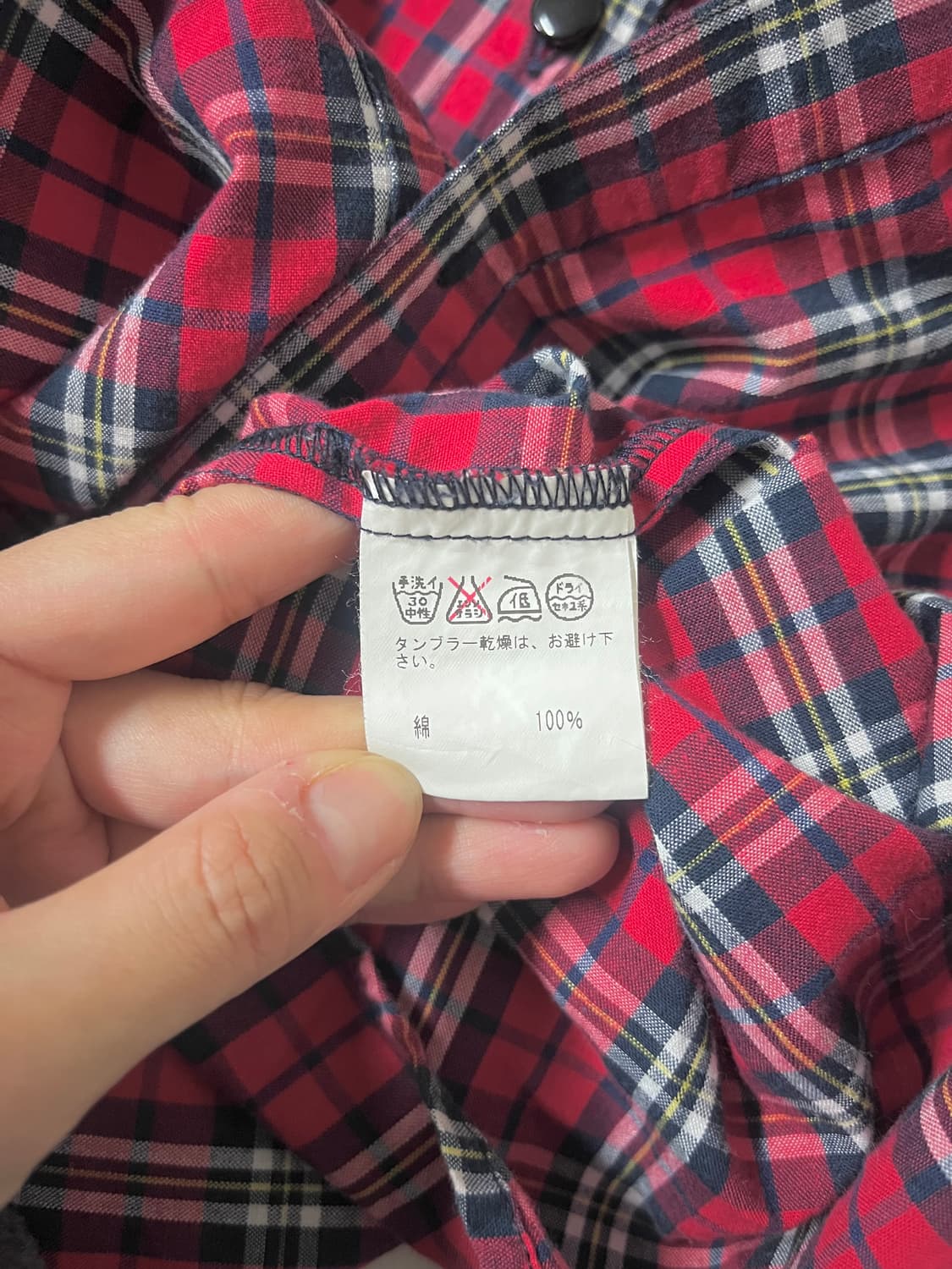 M) 세실맥비 타탄체크 셔츠 레드 상품이미지5