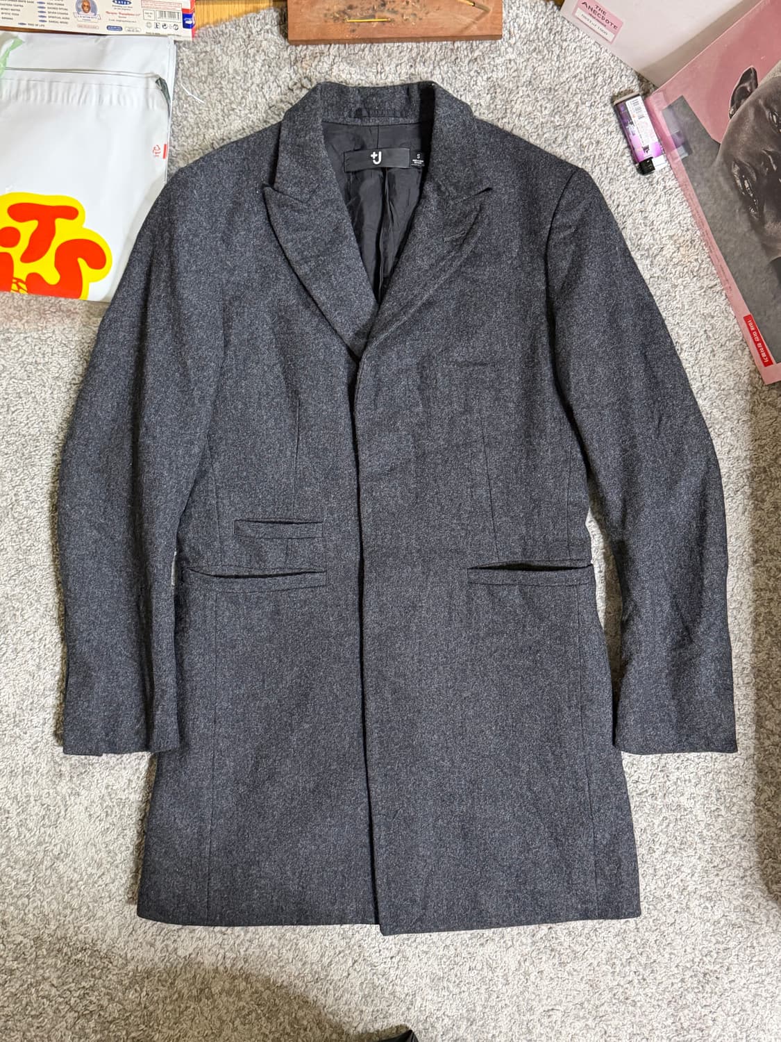 유니클로 +J 히든버튼 울 코트 상품이미지1