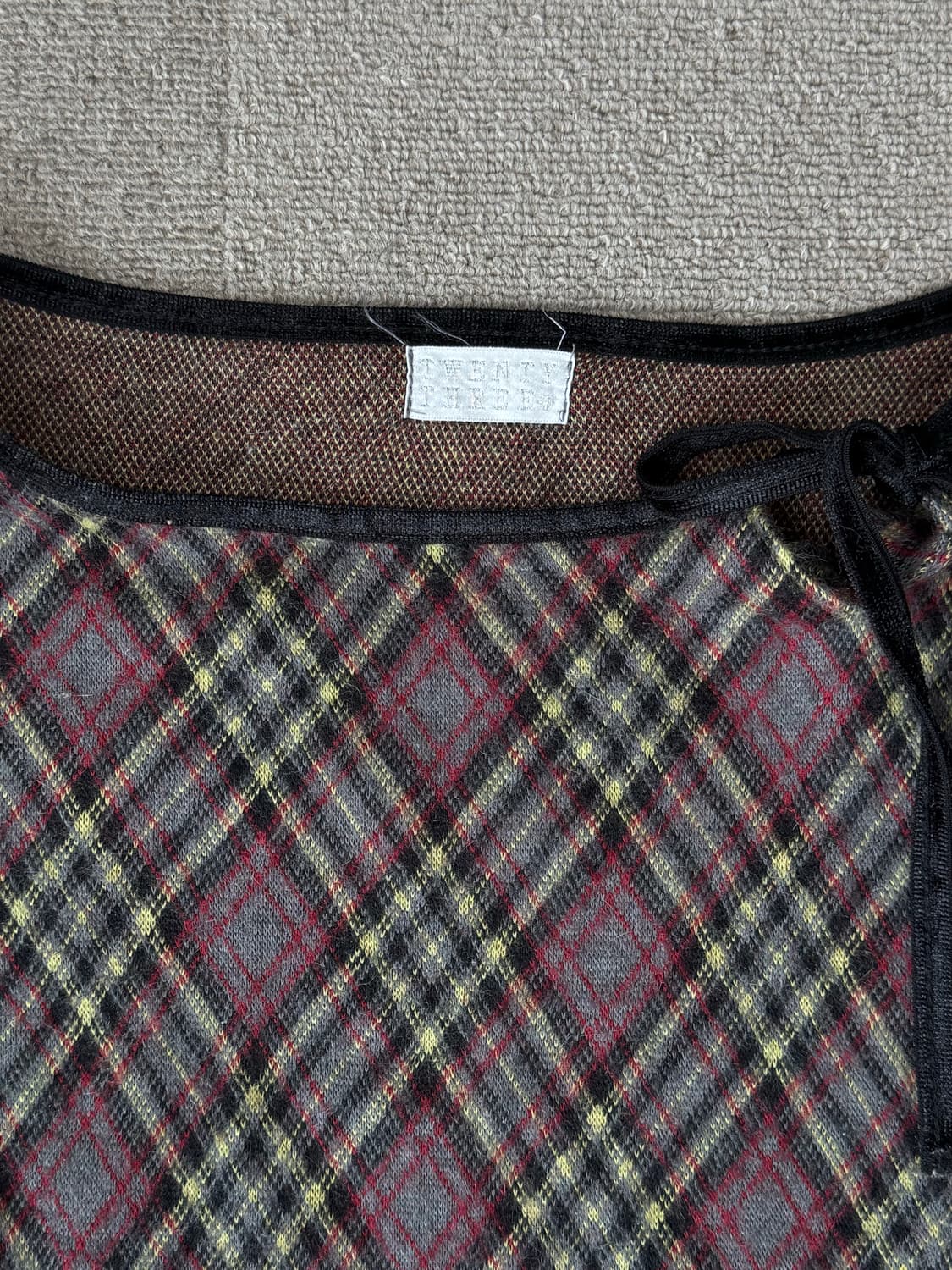 리본 다이아몬드 체크 탑 갸루 상품이미지2