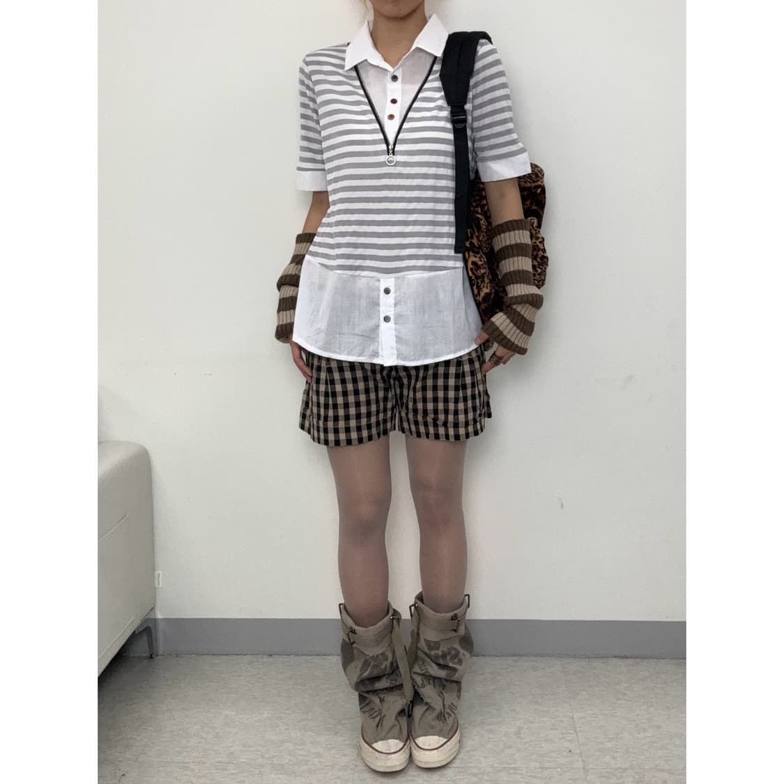 빈티지 브라운 숏팬츠 반바지 상품이미지1