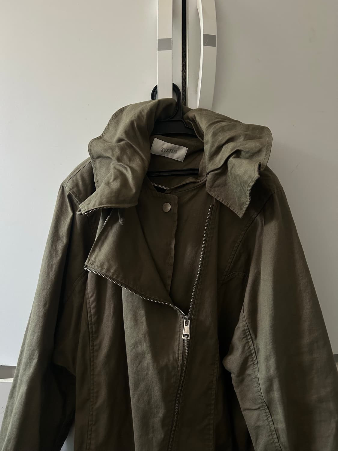 system 비대칭 하이넥 야상 상품이미지7