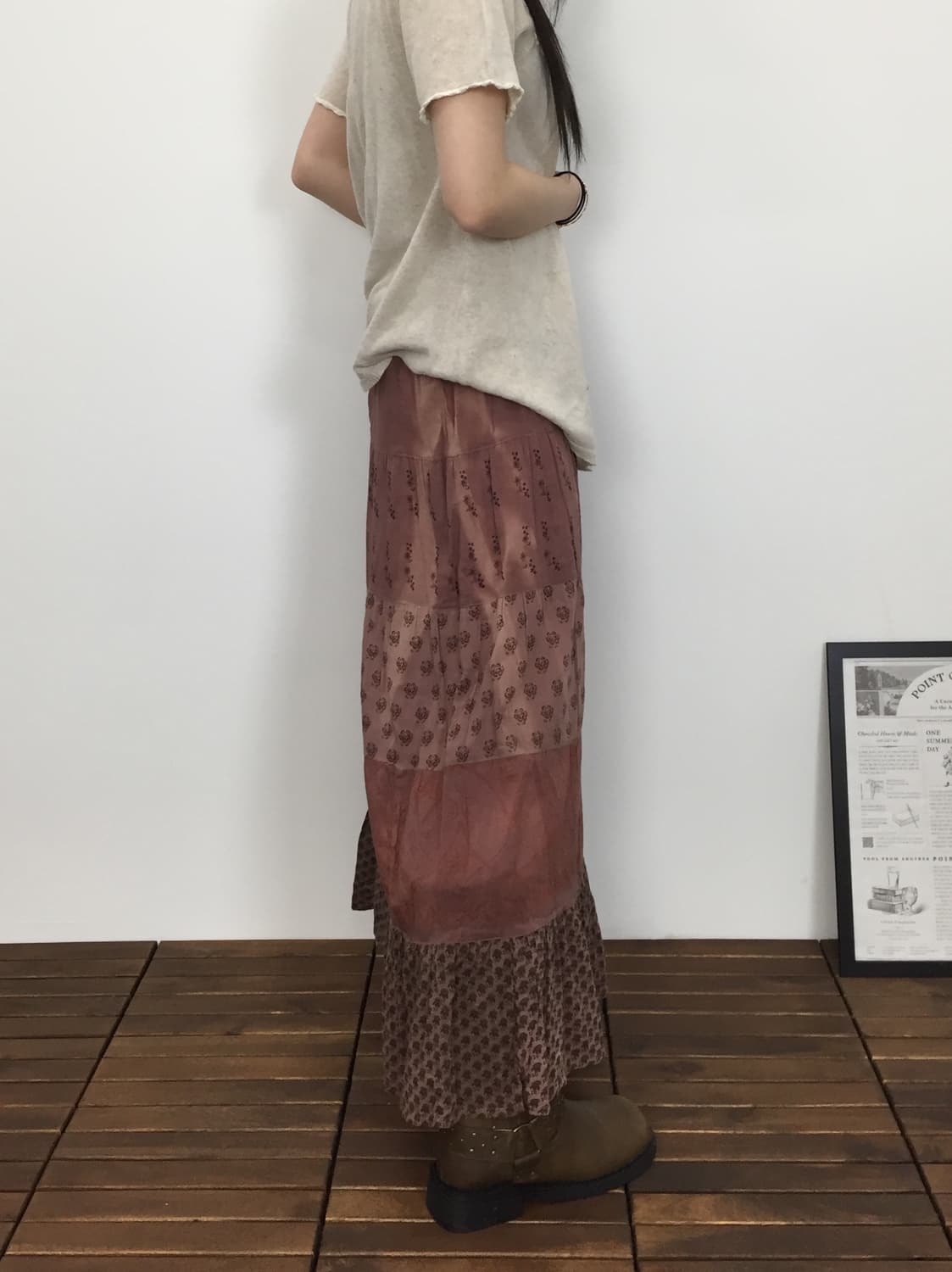 Jpn Mori Girl Earthy Brown Maxi Skirt 상품이미지2