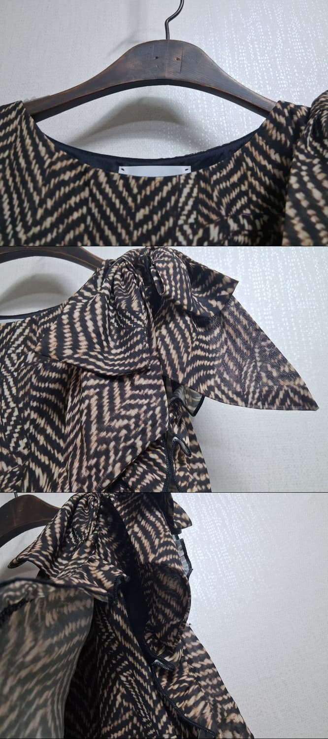 일본수입 Black mouton 여성 원피스 리본어깨 나시원피스 4455 상품이미지5