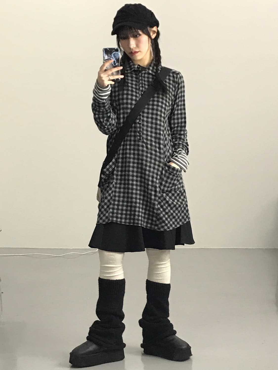 Theoria Poly Checked Mini Onepiece 상품이미지1