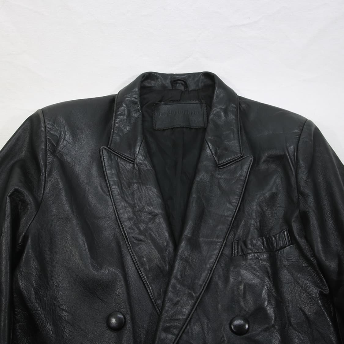 (착용컷) modajtaliana 더블 레더 자켓 M 상품이미지4